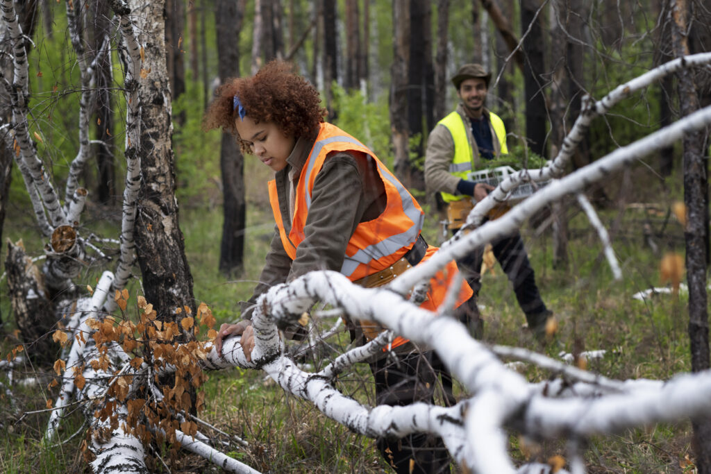 Travaux de taille en forêt